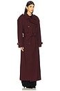 view 3 of 4 Brooklyn Long Trench Coat in Burgundy
