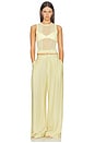 view 5 of 6 Hedi Mid Waist Tailored Linen Pant in Yellow
