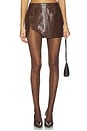 view 1 of 6 Ivy Leather Skirt in Brown Croro