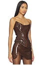 view 2 of 4 Nemesis Leather Corset Top in Brown Croro