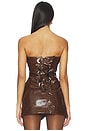 view 3 of 4 Nemesis Leather Corset Top in Brown Croro