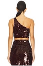 view 3 of 5 Lauren Sequins Crop Top in Burgundy