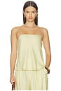 view 1 of 4 Sana Strapless Linen Top in Yellow