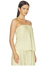 view 2 of 4 Sana Strapless Linen Top in Yellow