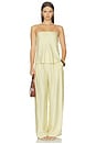 view 4 of 4 Sana Strapless Linen Top in Yellow