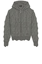 view 1 of 4 Spiked Zip Up Hoodie in Grey
