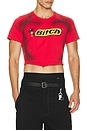 view 3 of 4 Bitch Cropped T-Shirt in Red