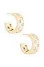 view 1 of 2 Checkered Wide Earring in 14k Yellow Gold Plated