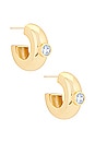 view 1 of 2 Large Cz Donut Earring in 14k Yellow Gold Plated