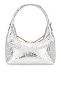 view 1 of 4 BOLSA HOBO PEQUENA in Silver Crinkle