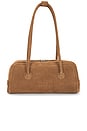 view 1 of 4 Soft Boston Bag in Cappuccino Suede