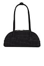 view 1 of 4 Bessette Shoulder Bag in Black Croc Effect Suede