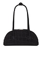 view 2 of 4 Bessette Shoulder Bag in Black Croc Effect Suede