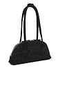 view 3 of 4 Bessette Shoulder Bag in Black Croc Effect Suede