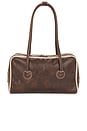 view 1 of 4 Soft Boston Bag in Washed Brown Pull Up & Cream Beige