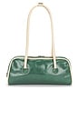 view 2 of 4 BOLSA TIPO BAGUETE SOFT BAGUETTE (PIPING) in Hunter Green & Cream Beige