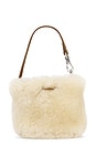 view 2 of 4 Shearling Drawstring Pouch in Beige & Chestnut