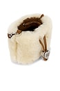 view 4 of 4 Shearling Drawstring Pouch in Beige & Chestnut