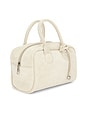 view 3 of 4 Soft Bowling Top Handle Bag in Soy Milk Suede