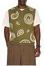 view 1 of 4 Paisley Sweater Vest in Olivine