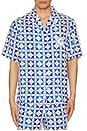 view 3 of 4 Riviera Camp Collar Shirt in White, Blue, & Gold