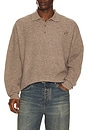view 1 of 5 Gauge Waffle Knit Polo in Taupe