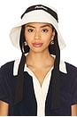 view 1 of 4 Delilah Open Top Bucket Hat in Ivory