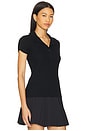 view 2 of 4 Elea Rib Knit Polo Top in Black