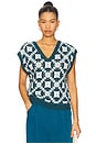 view 1 of 4 Bianca Knit Vest in Ocean Multi