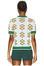 view 3 of 5 Lucia Quarter Zip Polo Top in Ivory Multi