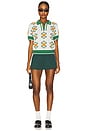 view 4 of 5 Lucia Quarter Zip Polo Top in Ivory Multi