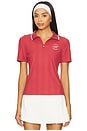 view 1 of 5 Camilla Quarter Zip Ss Polo Top in Garnet