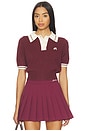 view 1 of 5 Mikayla Knit Polo in Red Mahogany