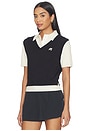 view 2 of 5 Veronica Polo Top in Black Onyx & Cream