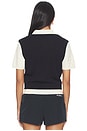 view 3 of 5 Veronica Polo Top in Black Onyx & Cream