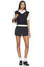 view 4 of 5 Veronica Polo Top in Black Onyx & Cream