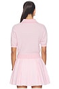 view 3 of 5 X Hvn Mikayla Polo Top in White & Orchid Pink