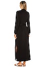 view 4 of 4 Banded Long Fuzzy Luxe Robe in Black
