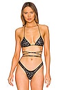 view 1 of 5 x REVOLVE Padded Triangle Criss Cross Bikini Top with Crystals in Black