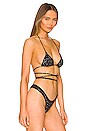 view 2 of 5 x REVOLVE Padded Triangle Criss Cross Bikini Top with Crystals in Black