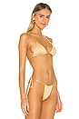 view 2 of 4 Padded Triangle Bikini Top in Gold