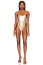 view 1 of 3 Galaxy One Piece Swimsuit in Light Gold Metallic