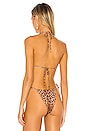 view 3 of 4 Padded Triangle Bikini Top in Leopard