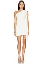 view 1 of 3 One Shoulder Chiffon Tie Mini Dress in Vanilla