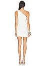 view 4 of 3 One Shoulder Chiffon Tie Mini Dress in Vanilla