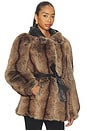view 3 of 5 Penny Faux Fur Coat in Tobacco