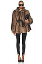 view 5 of 5 Penny Faux Fur Coat in Tobacco