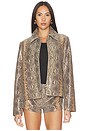 view 2 of 5 Blouson Leather Jacket in Snake