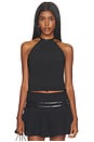 view 2 of 4 Triple Belt Halter Top in Black