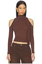view 1 of 4 Jean Scarf Top in Chocolate